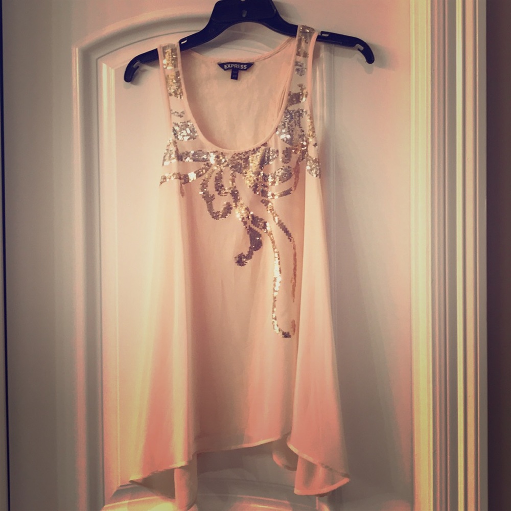 Like New Express Sequin Sheer Top - Size XS
